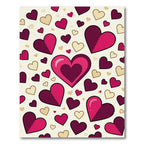Layered Pink Plum Heart Scatter Rug