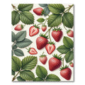 Vibrant Red Strawberry Botanical Art Rug