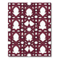 Deep Burgundy Geometric Star Lattice Rug