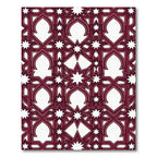 Deep Burgundy Geometric Star Lattice Rug