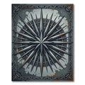 Metallic Steel Compass Star Medallion Rug