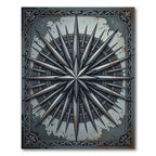 Metallic Steel Compass Star Medallion Rug