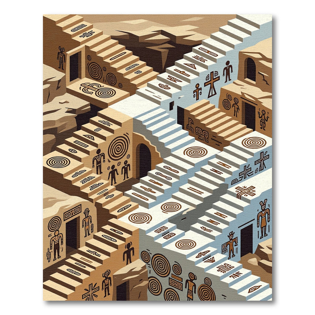 Ancient Tribe Stair Geometric Design Rug