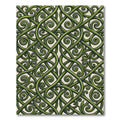 Emerald Green Intertwined Botanical Scroll Rug