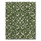 Emerald Green Intertwined Botanical Scroll Rug