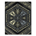 Geometric Hexagon Black Gold Tribal Totem Rug