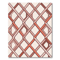 Geometric Coral Lattice Intersecting Lines Rug