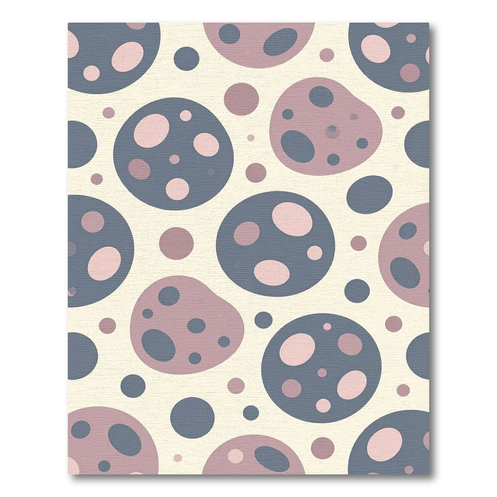 Soft Dusty Pink and Blue Polka Dot Rug