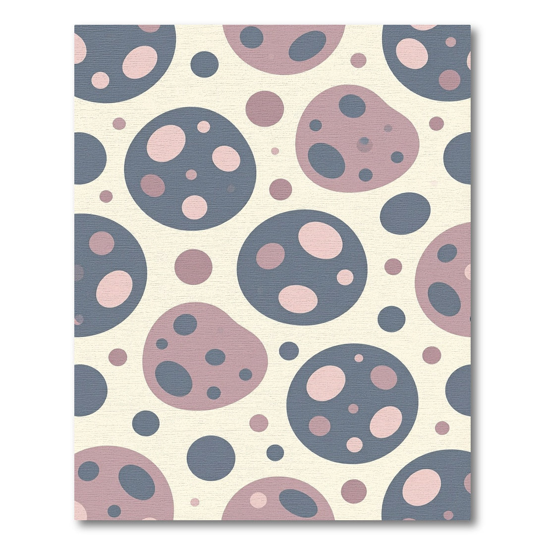 Soft Dusty Pink and Blue Polka Dot Rug