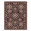 Deep Burgundy Floral Vine Medallion Rug