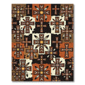 Earthy Southwestern Cross Feather Tile Rug