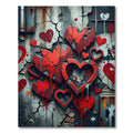 Cracked Heart Red Grungy Valentine Rug
