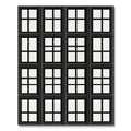 Black Window Pane Geometric Grid Rug