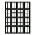 Black Window Pane Geometric Grid Rug