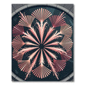 Coral Pink Fanburst Mandala Rug