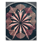 Coral Pink Fanburst Mandala Rug