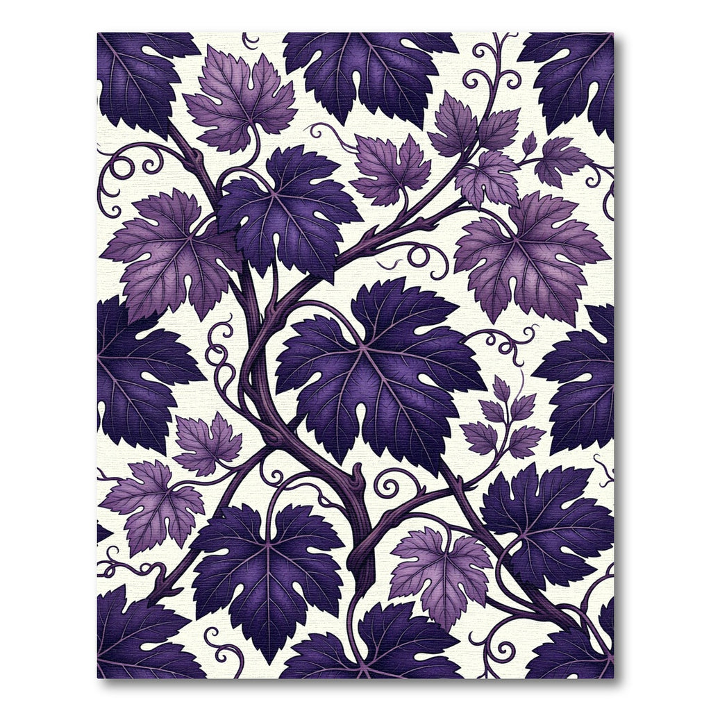 Enchanting Purple Vineyard Grape Leaf Vine Rug