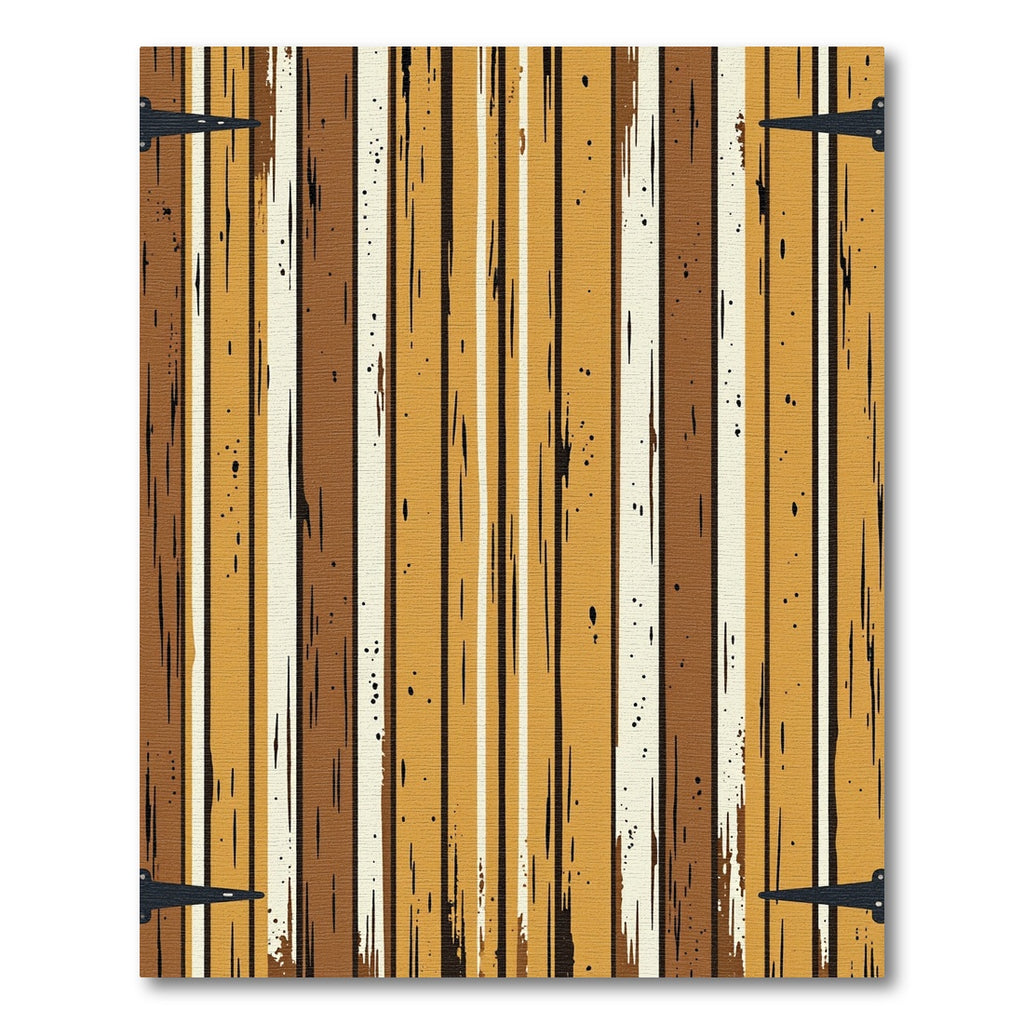 Rustic Earthy Tone Vertical Plank Striped Rug