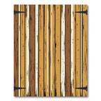 Rustic Earthy Tone Vertical Plank Striped Rug