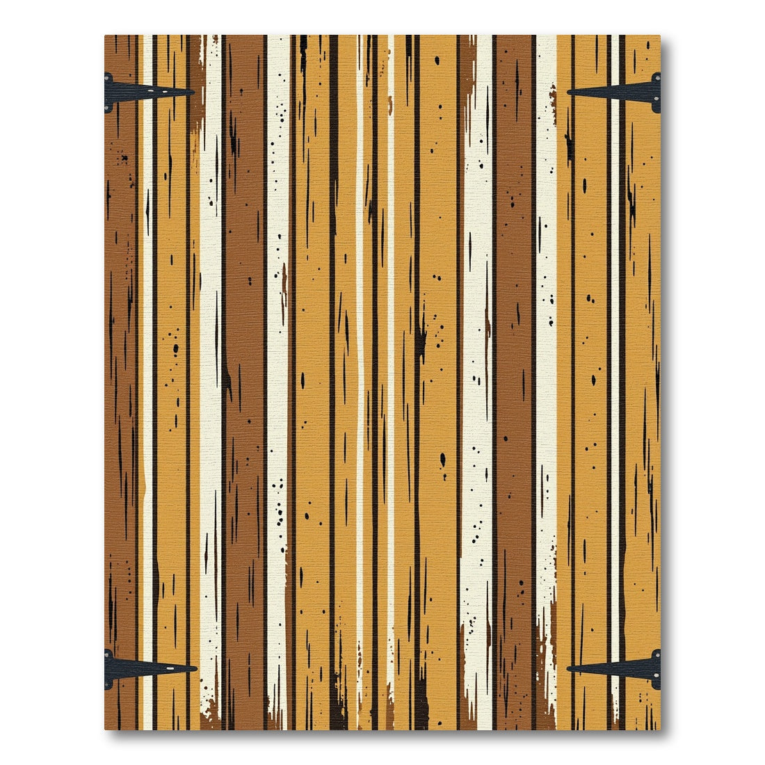 Rustic Earthy Tone Vertical Plank Striped Rug
