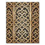 Golden Interlocking Arabesque Trellis Rug