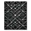 Industrial Silver Lattice Geometric Grid Rug