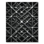 Industrial Silver Lattice Geometric Grid Rug