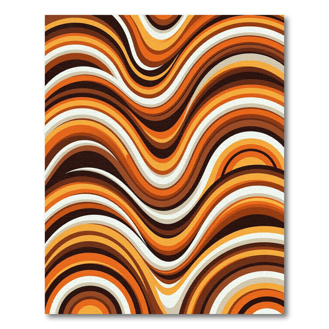 Earthy Retro Wave Abstract Rug