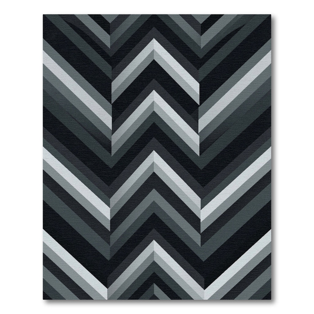 Monochrome Chevron Herringbone Stripe Rug