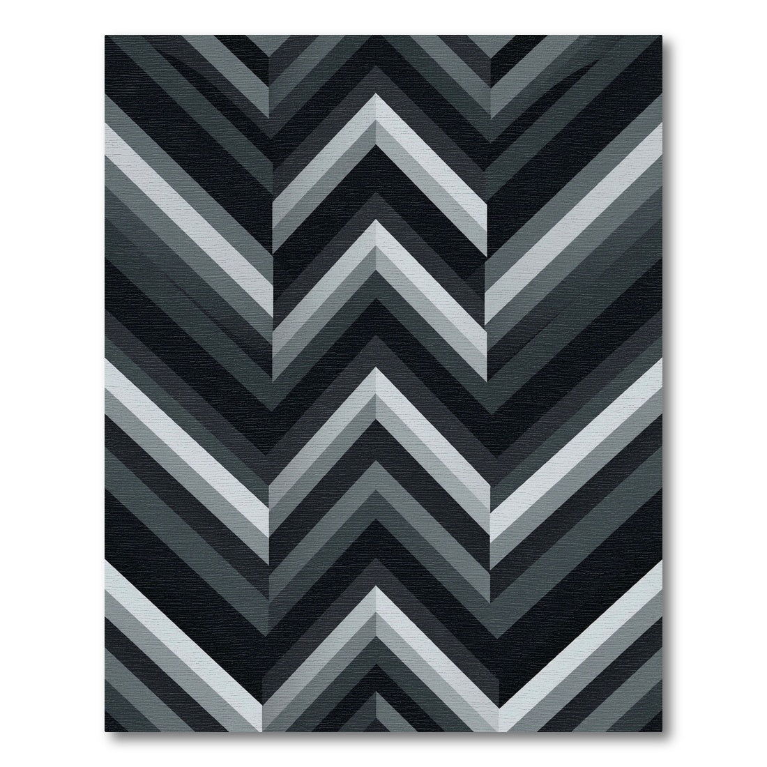 Monochrome Chevron Herringbone Stripe Rug