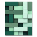 Modern Mint Olive Geometric Block Rug