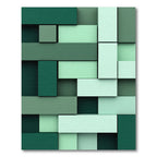 Modern Mint Olive Geometric Block Rug