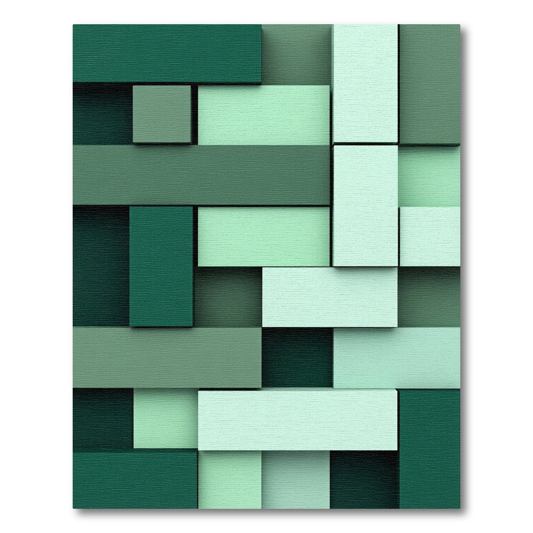 Modern Mint Olive Geometric Block Rug