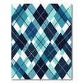 Modern Teal Navy Geometric Argyle Rug
