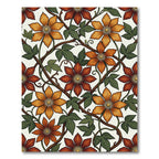 Autumn Botanical Clematis Floral Twining Vines Rug