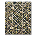 Cream Floral Trellis on Midnight Rug