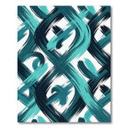 Teal Navy Brushstroke Flow Rug