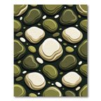 Olive Abstract Pebble Shape Rug