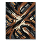 Abstract Burnt Orange Swirling Urban Arteries Rug