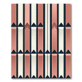 Coral White Navy Ribbon Stripes Rug