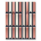 Coral White Navy Ribbon Stripes Rug