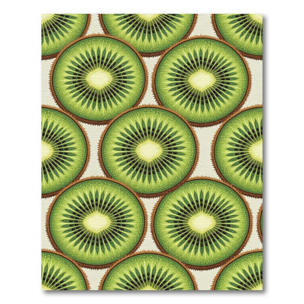 Fresh Kiwi Slice Vibrant Fruit Art Rug
