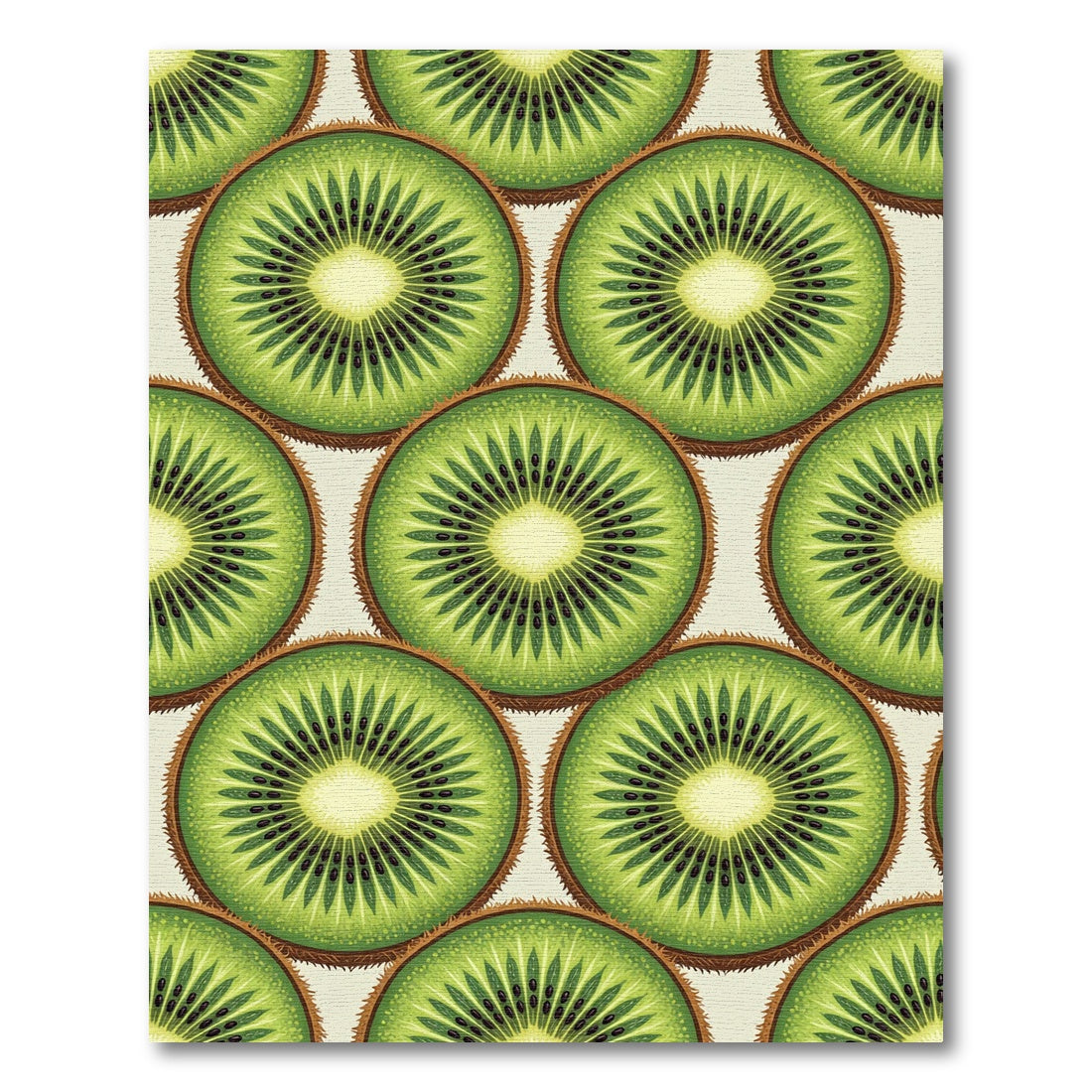 Fresh Kiwi Slice Vibrant Fruit Art Rug