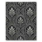 Black Silver Leaf Archway Medallion Rug