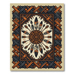 Tribal Feather Arrow Sunburst Rug