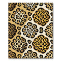 Bold Golden Leopard Spot Floral Medallion Rug