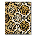 Bold Golden Leopard Spot Floral Medallion Rug