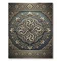 Ornate Floral Medallion Embossed Slate Rug