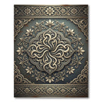 Ornate Floral Medallion Embossed Slate Rug