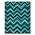 Modern Turquoise Geometric Chevron Zigzag Rug